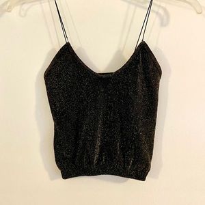 Free people sparkly crop tank top